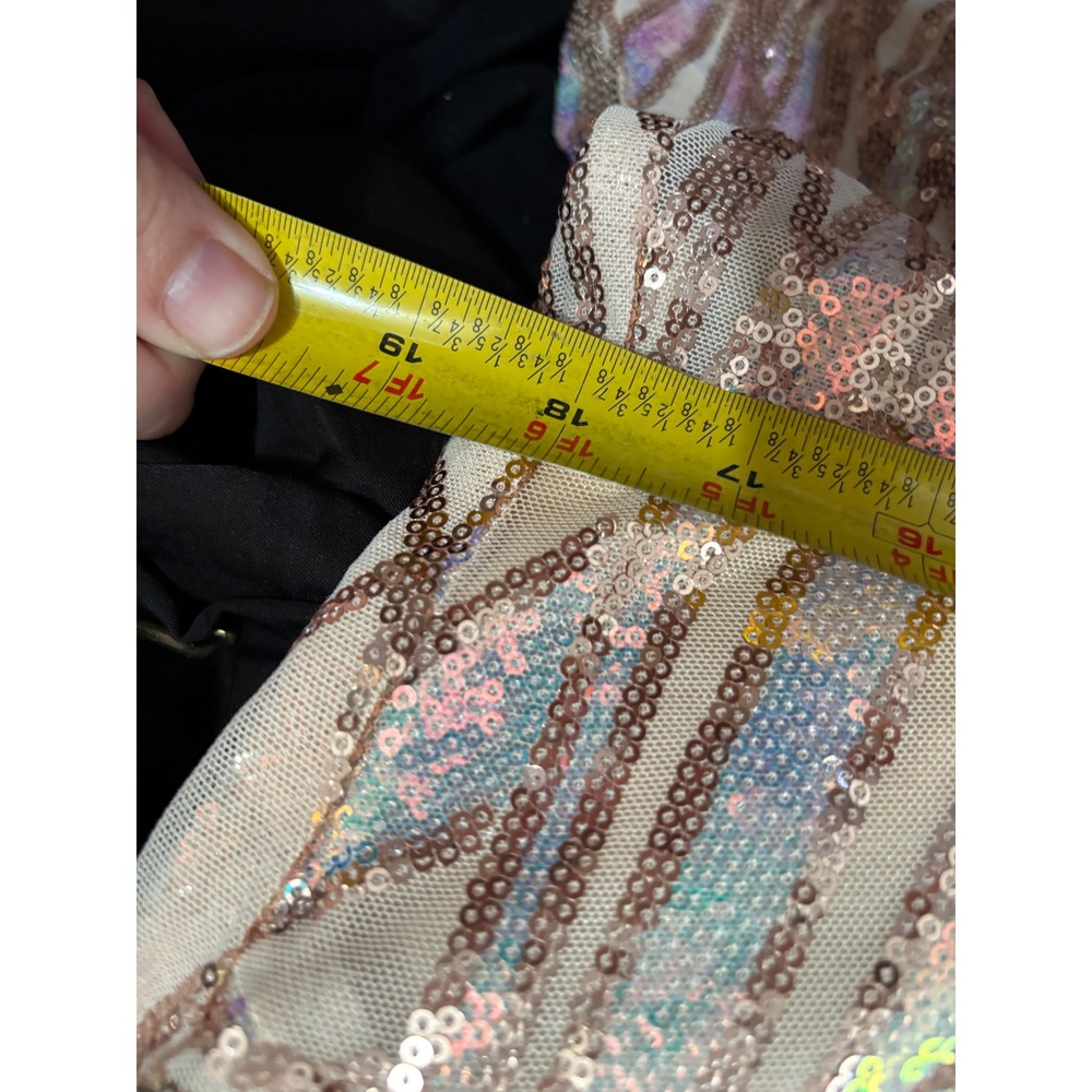 MISS ORD 2XL Sequined Glamorous Long Sleeve Maxi Dress with Slit - Picture 10 of 12